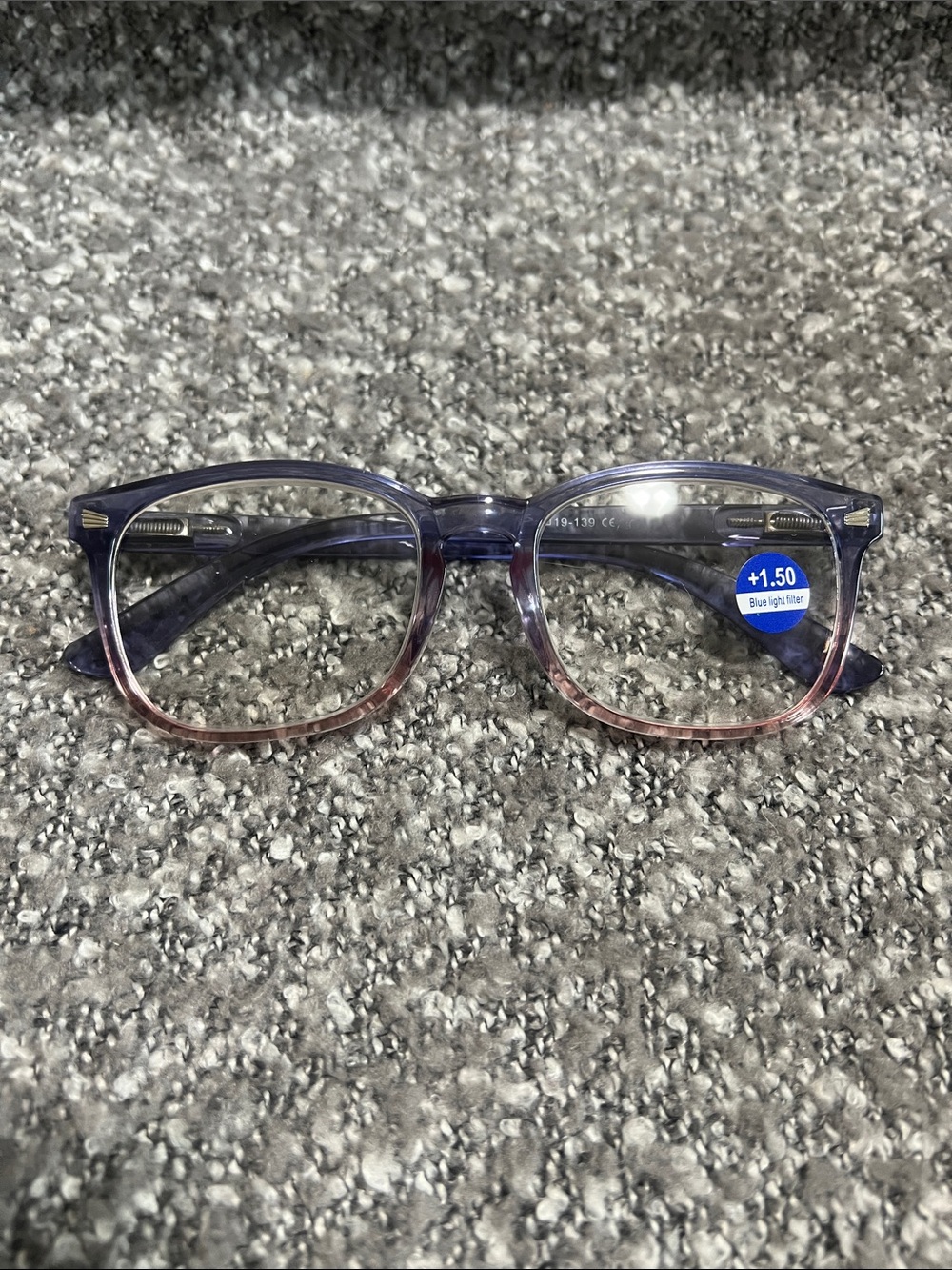 New Blue to Pink Gradient Blue Light Reading Glasses +1.50